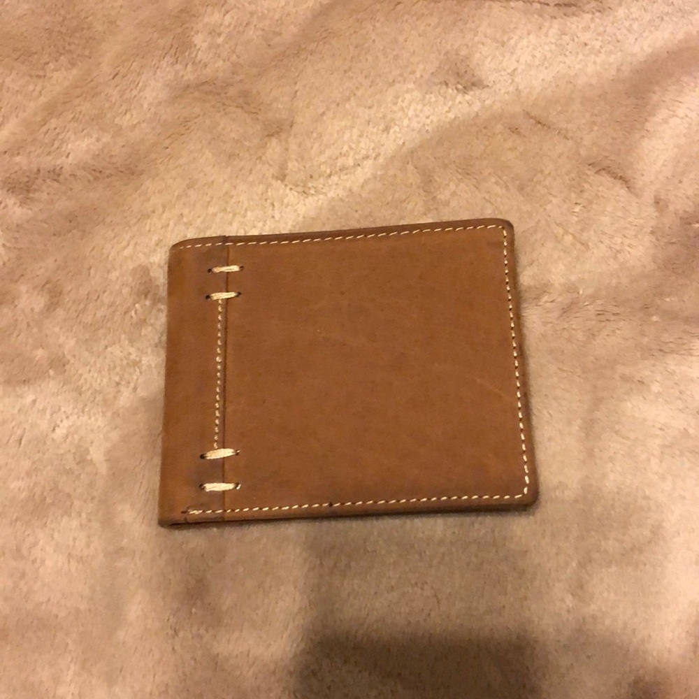 Men wallets genuine leather in tan 4.5x3.5